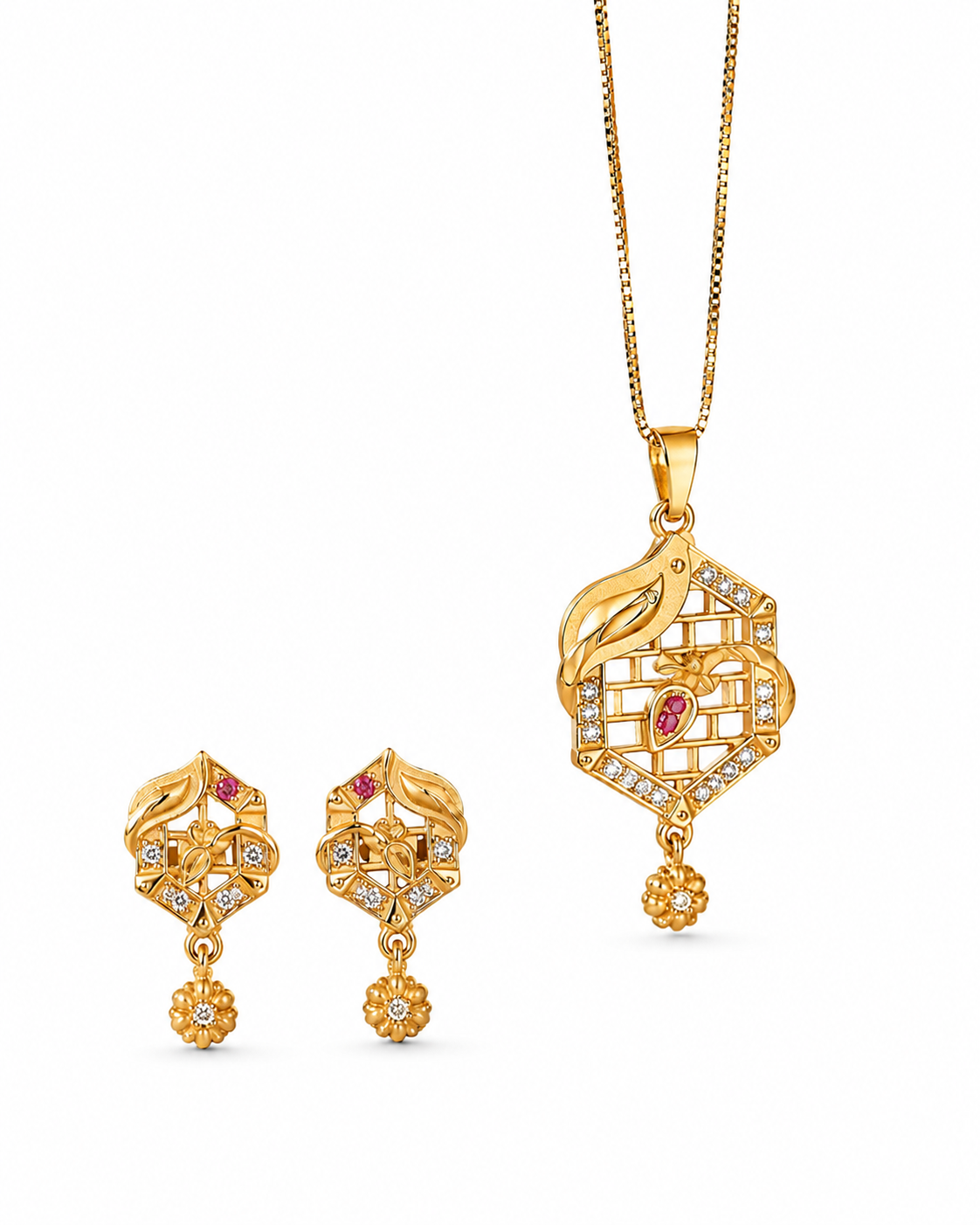 Chhavi Mangalsutra 18K gold plates with earrings