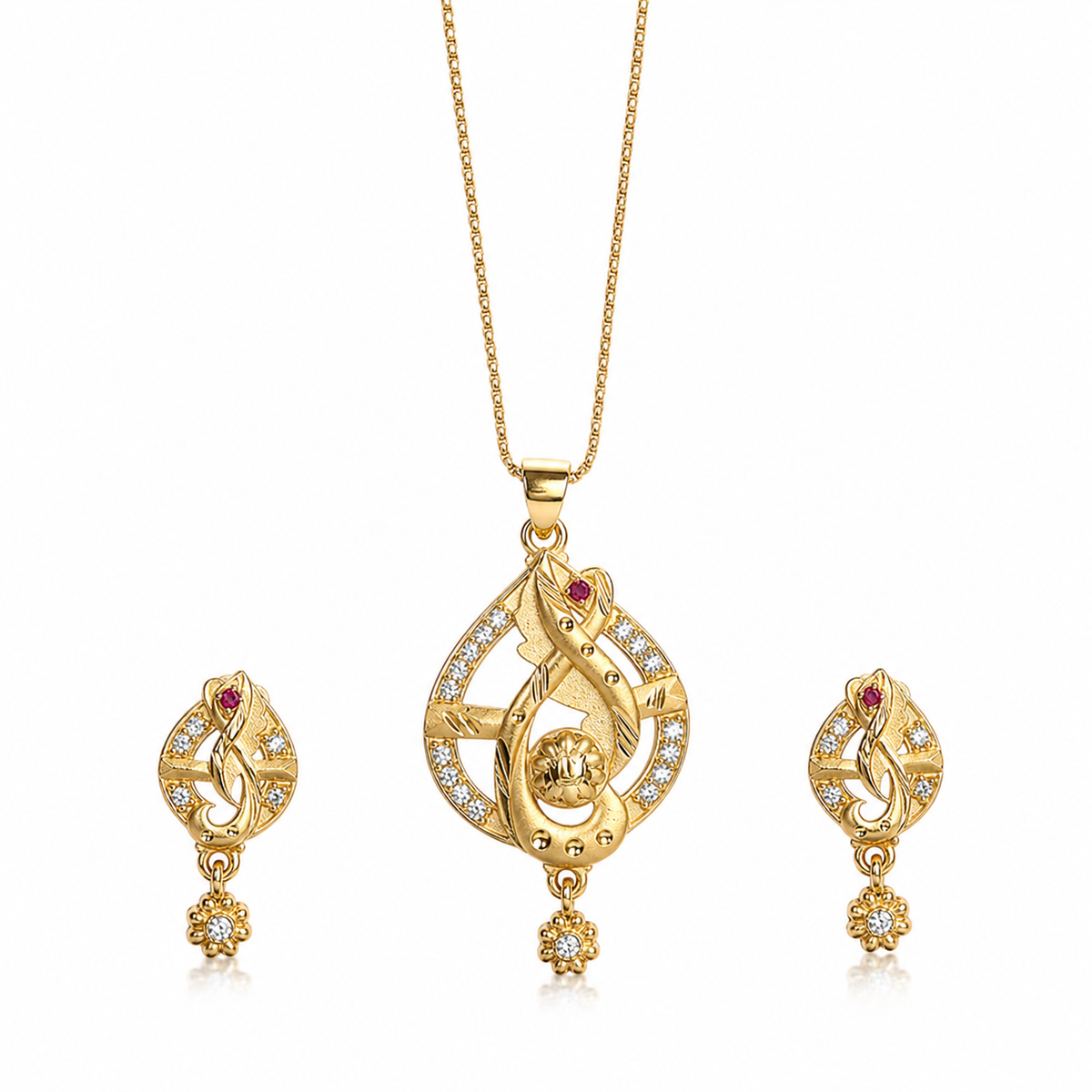 Charvi Mangalsutra 18K gold plates with earrings