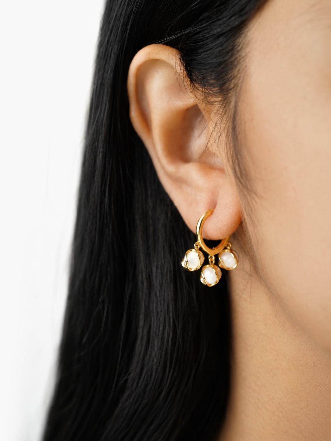 Kiara Pearl Halo Earrings Set