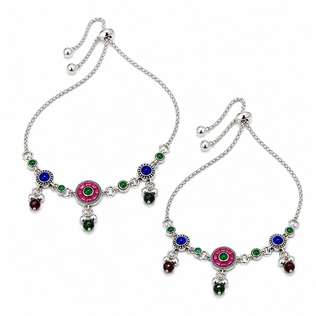 Alina Silver Anklet for Women's