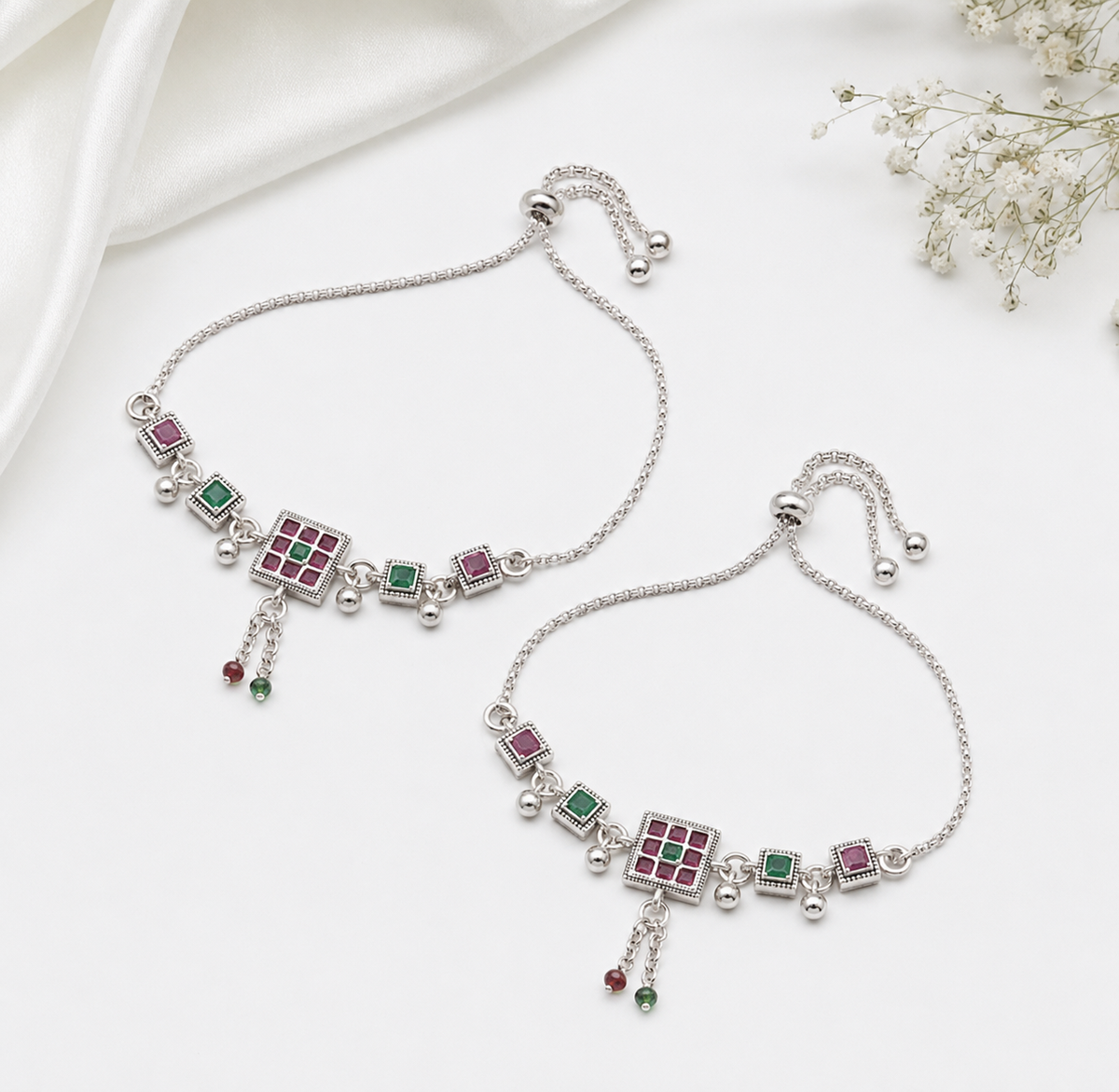 Vivienne Silver Anklet for Women's