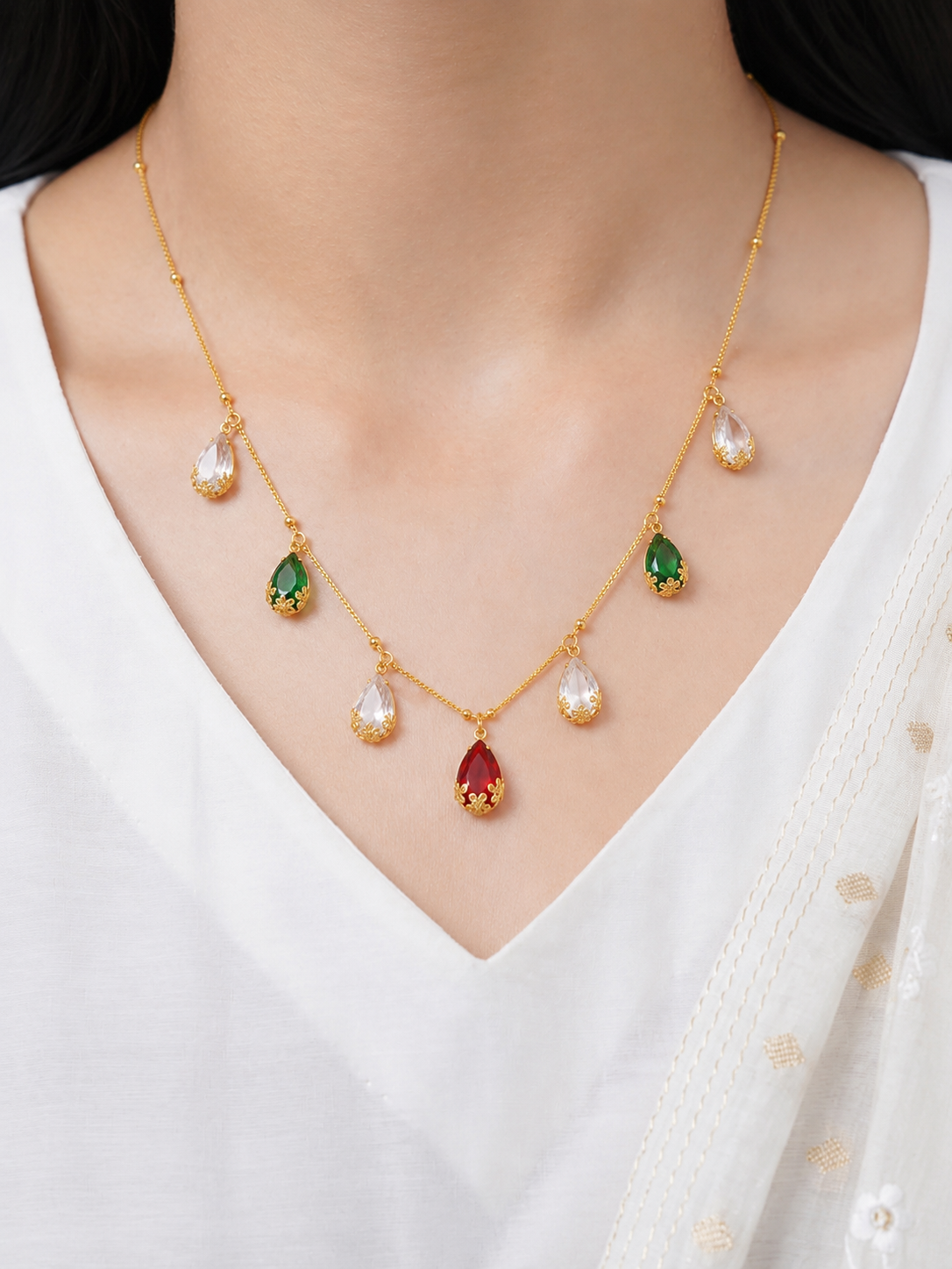 Elara Pearl 18K Gold Plated Necklace