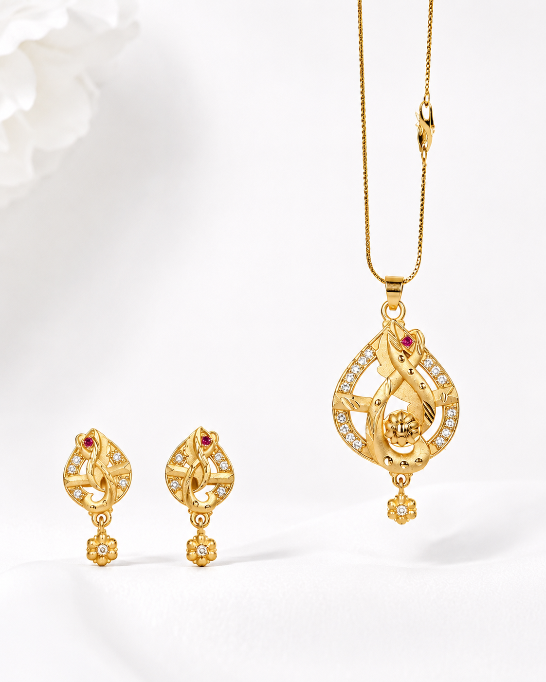 Charvi Mangalsutra 18K gold plates with earrings