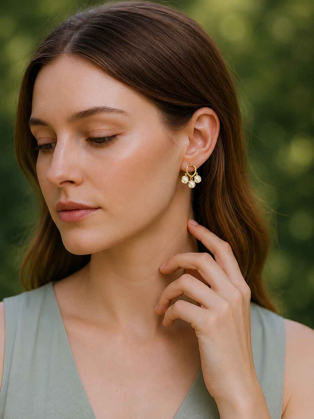 Kiara Pearl Halo Earrings Set