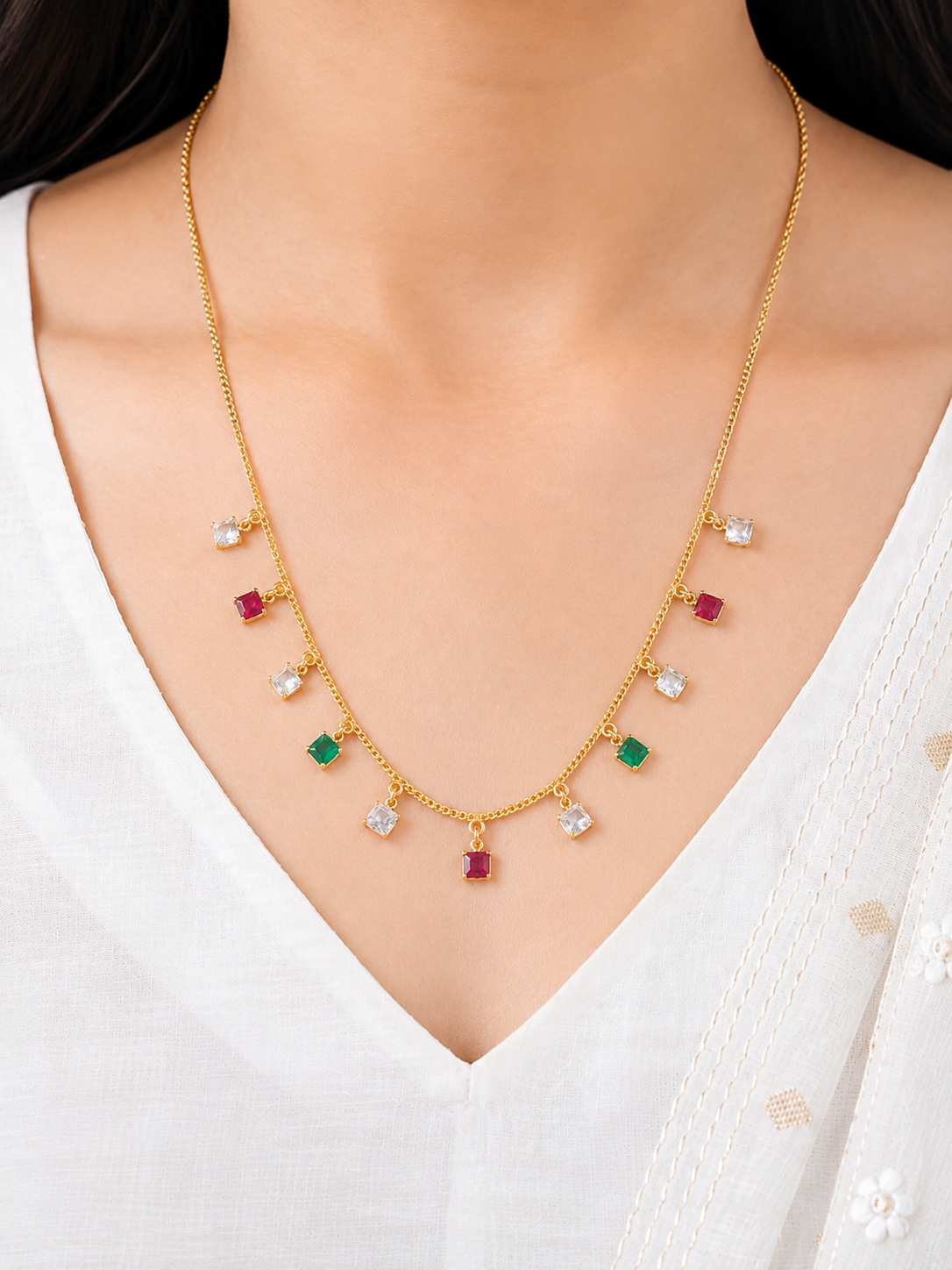 Ruby Charm 18K Gold Plated Necklace