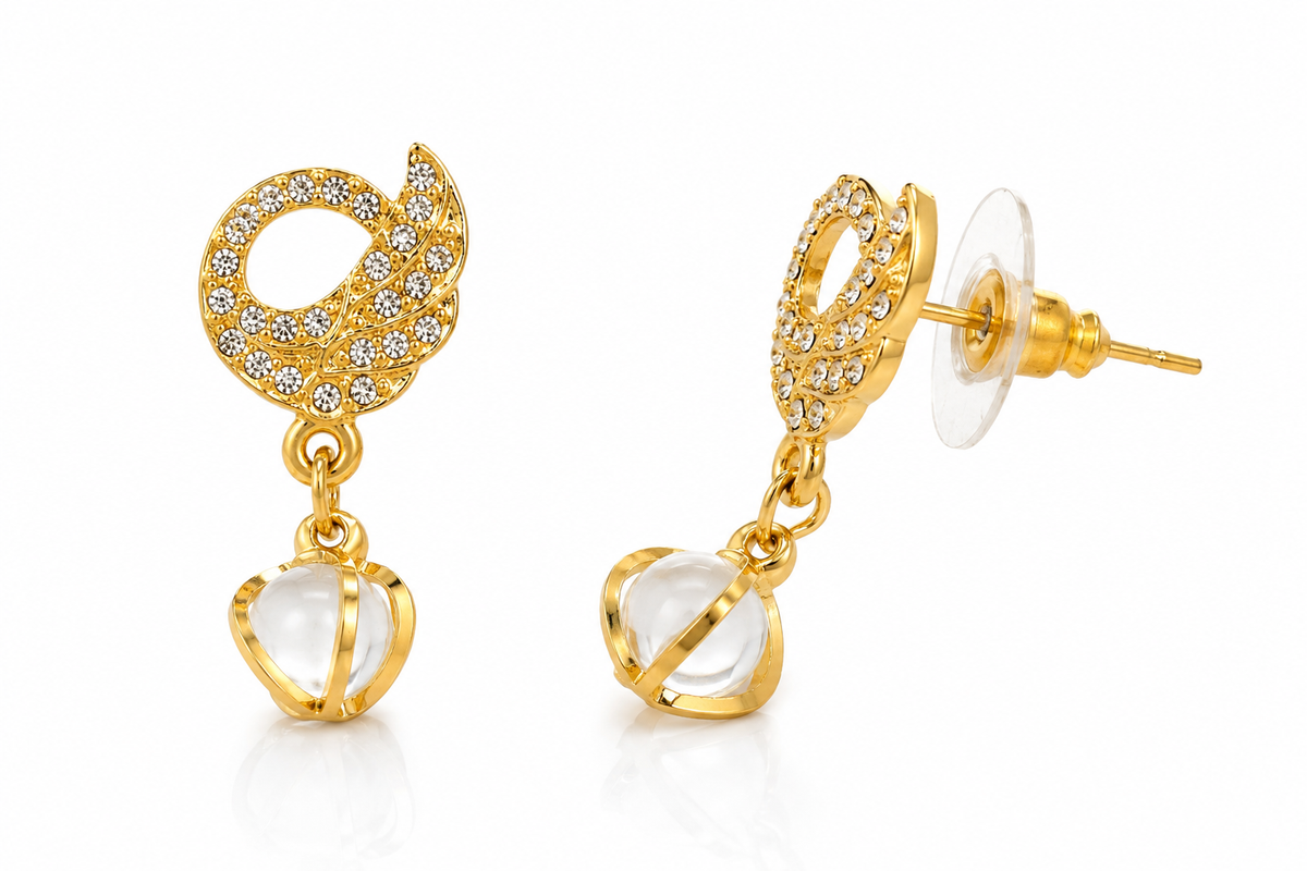 Anika Golden Drops Earrings Set