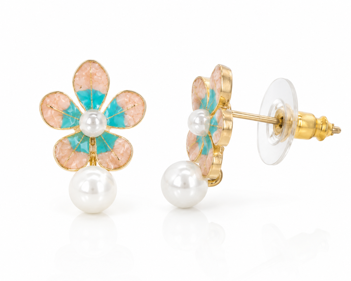 Mahi Crystal Bloom Earrings Set