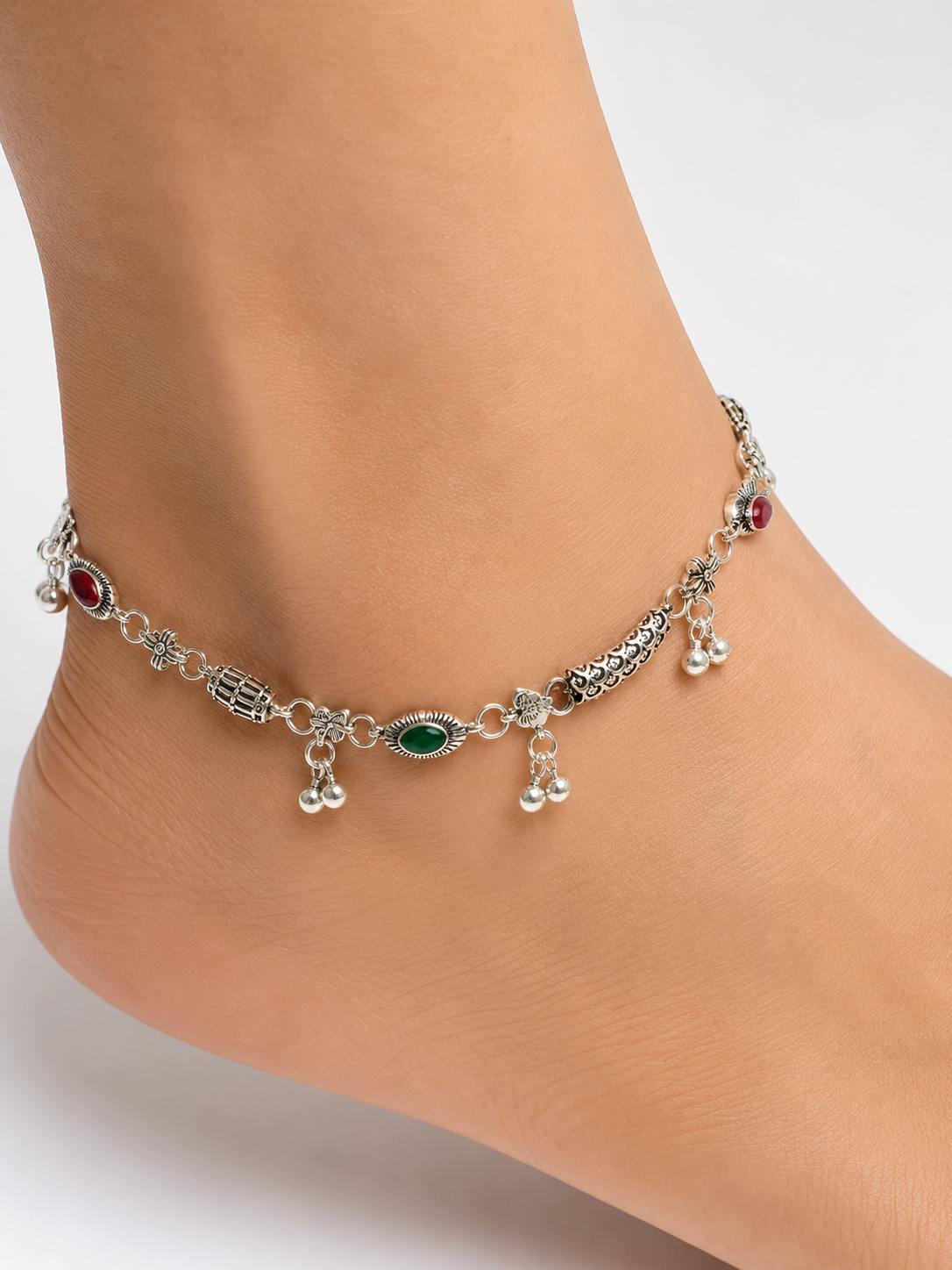 Zara Silver Anklet for Women's