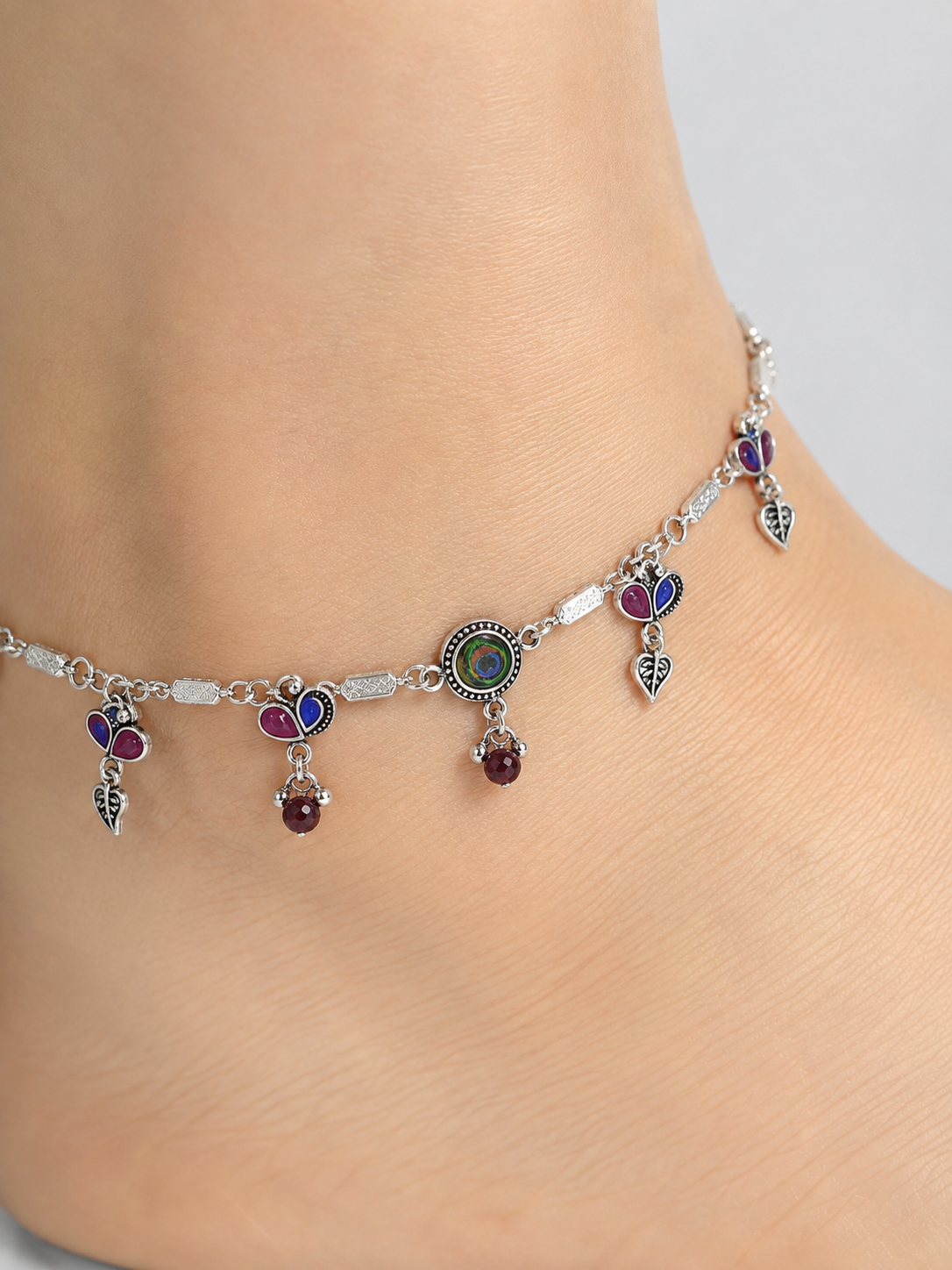 Mira Silver Anklet for Women's