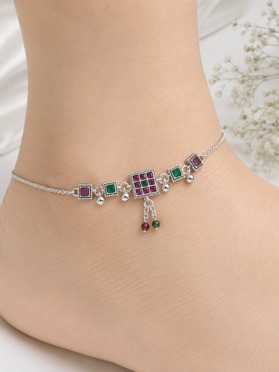 Vivienne Silver Anklet for Women's