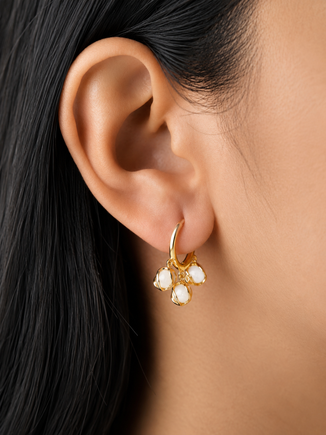 Kiara Pearl Halo Earrings Set