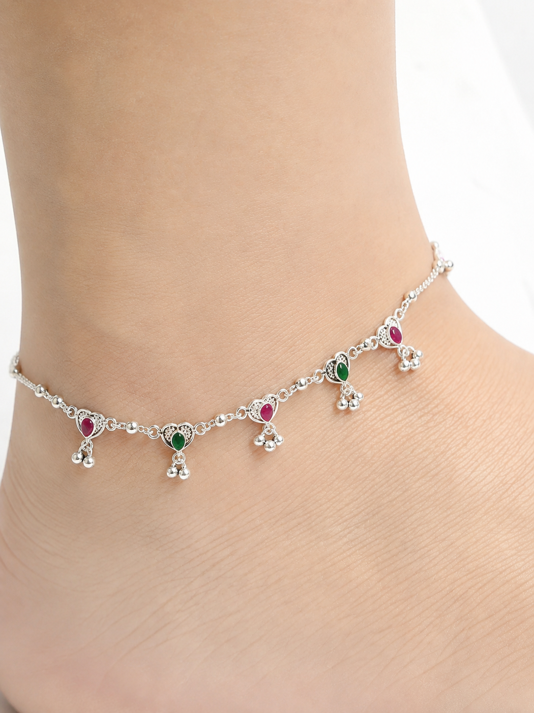 Talia Silver Anklet for Women's