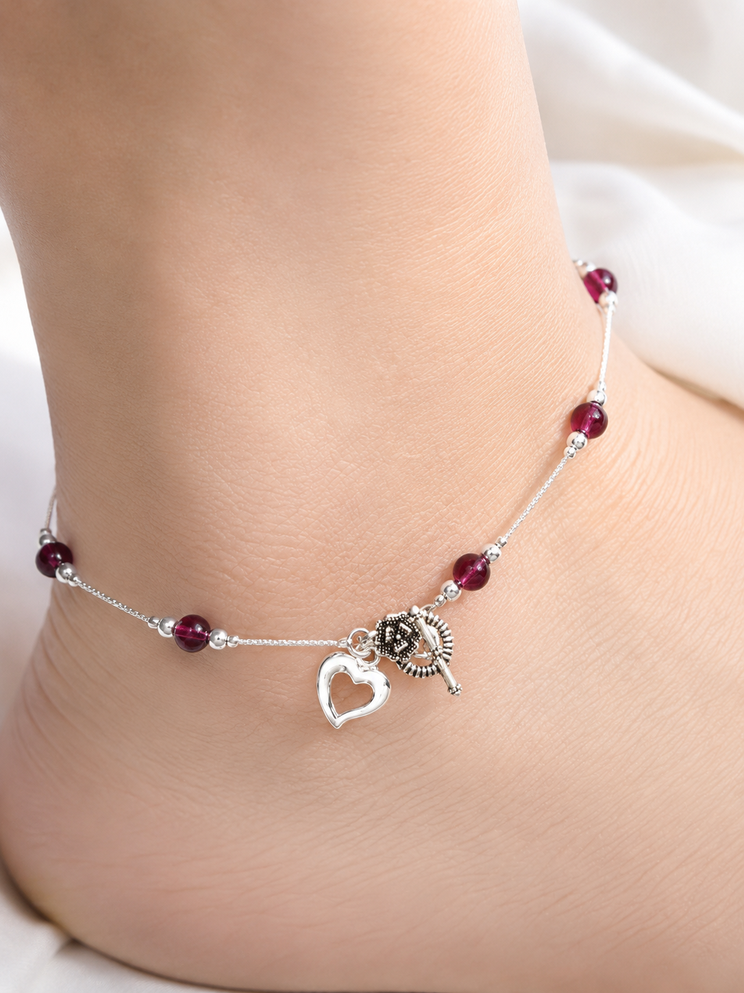 Livia Silver Anklet for Women's