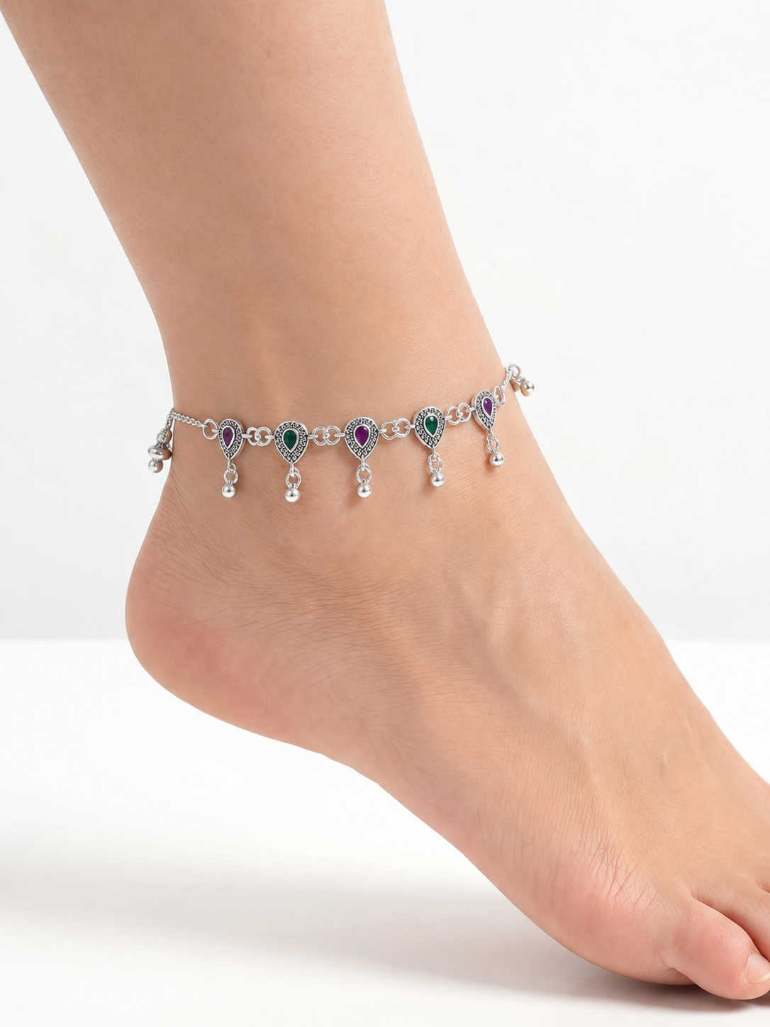 Aurelia Silver Anklet for Women's