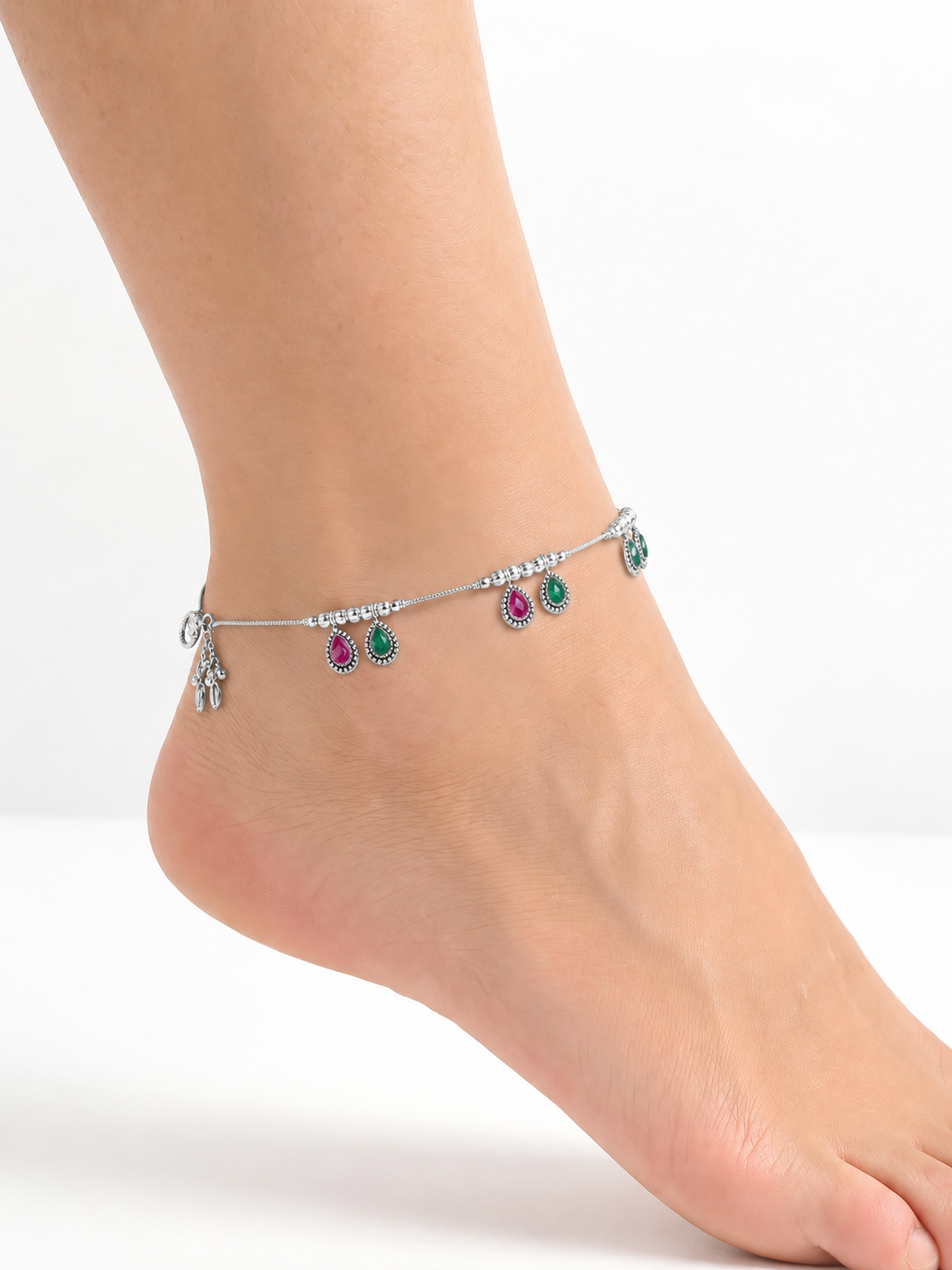 Selena Silver Anklet for Women's