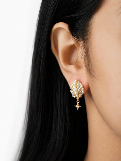 Diya Stone Petals Earrings Set