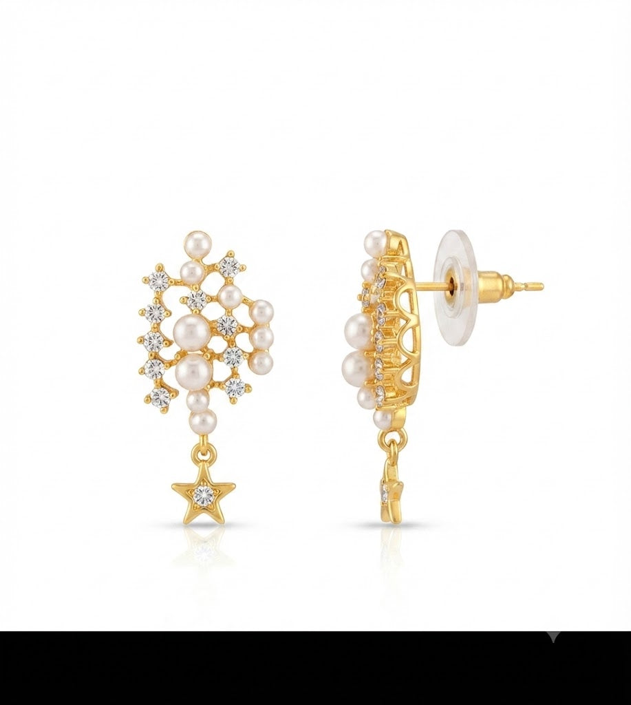 Diya Stone Petals Earrings Set