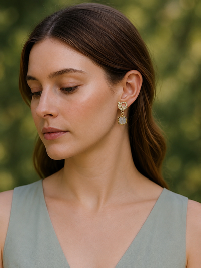 Anika Golden Drops Earrings Set
