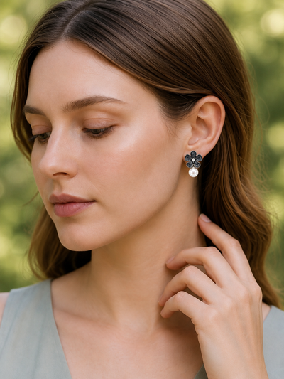 Nitya Stone Halo Earrings Set