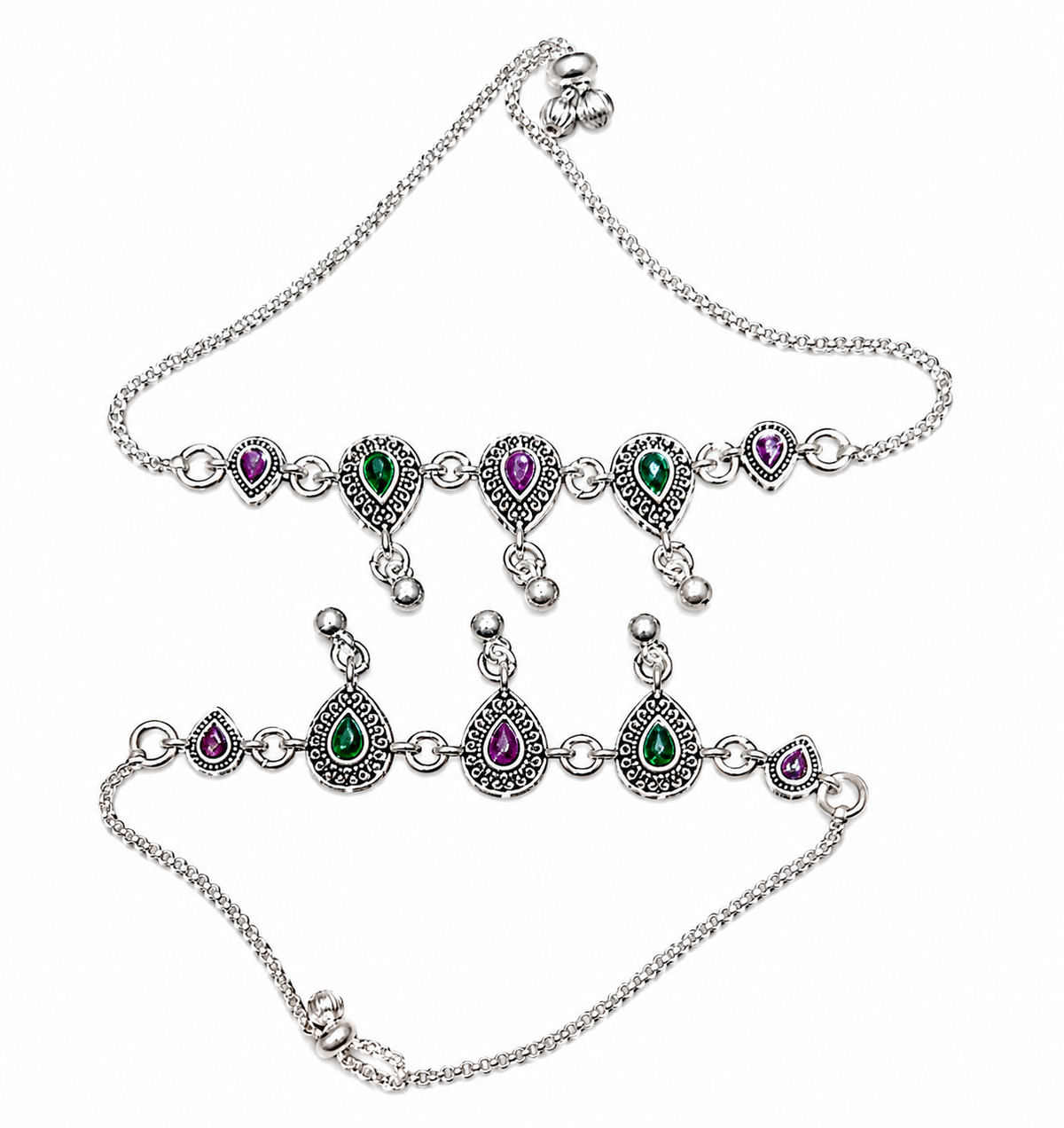 Aurelia Silver Anklet for Women's