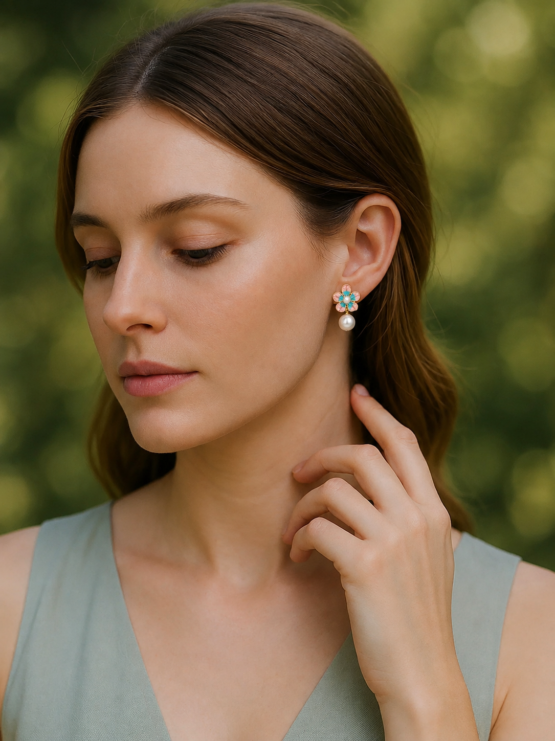 Mahi Crystal Bloom Earrings Set