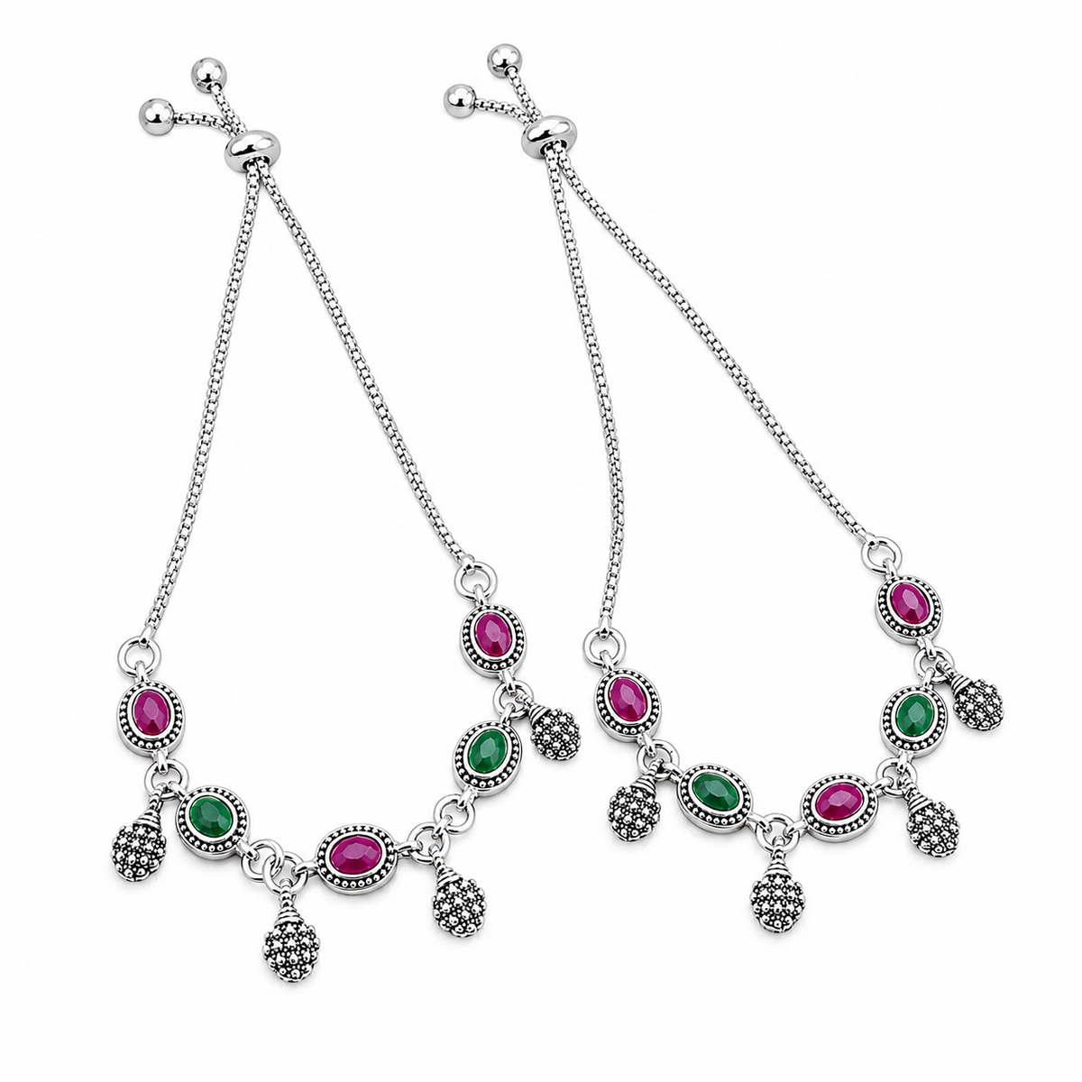 Nessa Silver Anklet for Women's