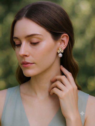 Kavya Rose Shine Earrings Set