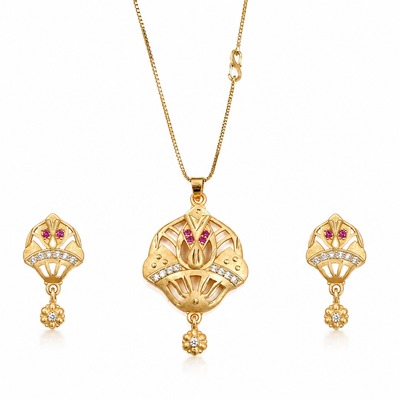Bhavika Mangalsutra 18K gold plates with earrings