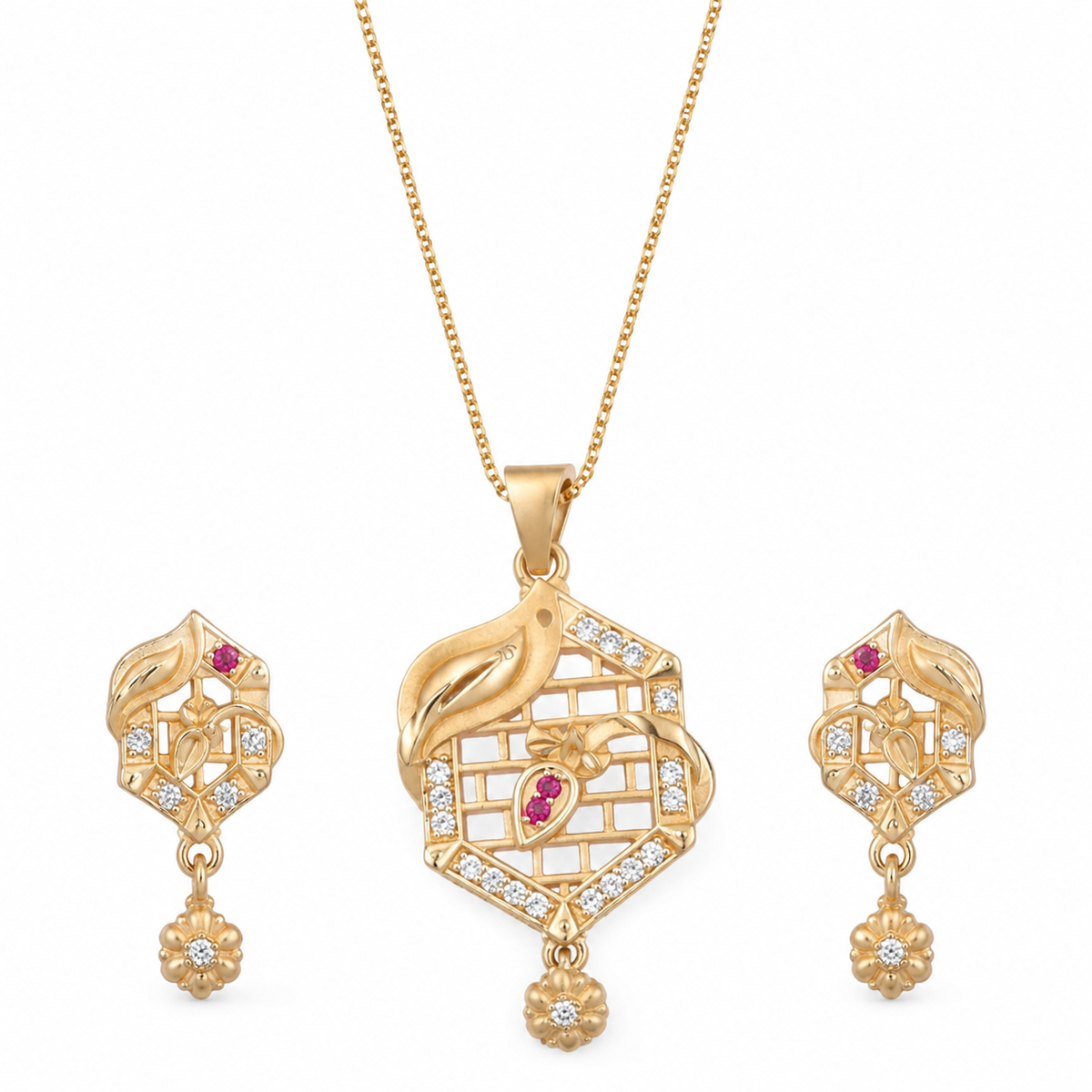 Chhavi Mangalsutra 18K gold plates with earrings