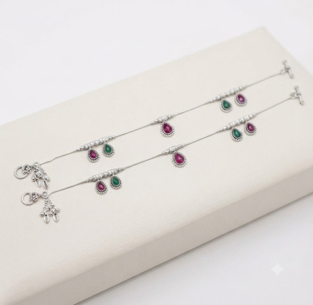 Selena Silver Anklet for Women's