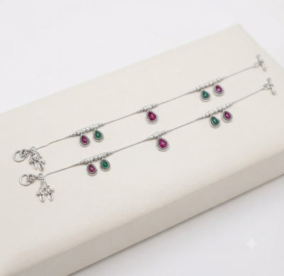 Selena Silver Anklet for Women's