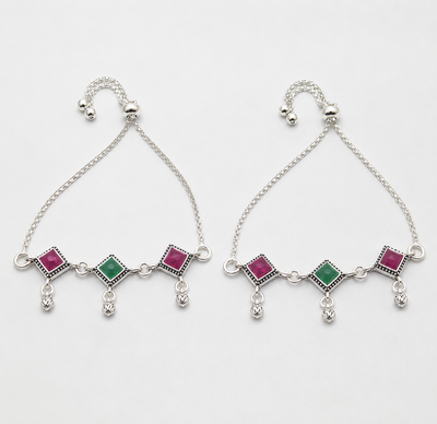 Elara Silver Anklet for Women's