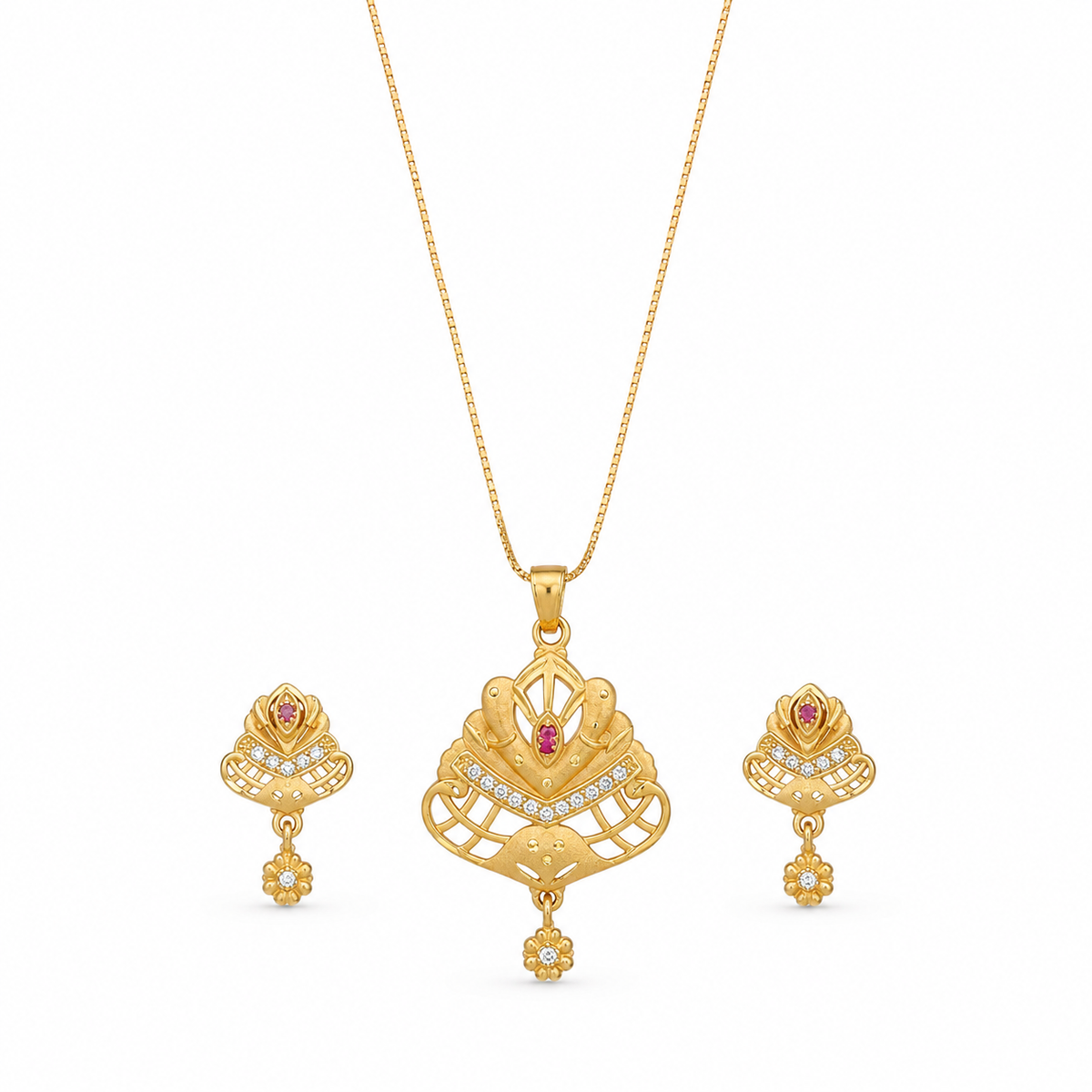 Damini Mangalsutra 18K gold plates with earrings
