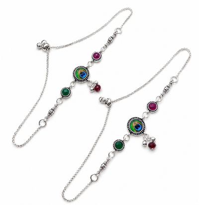 Amara Silver Anklet for Women's
