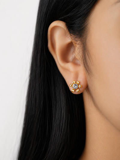 Rhea Stone Halo Earrings Set