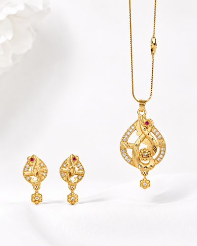 Charvi Mangalsutra 18K gold plates with earrings