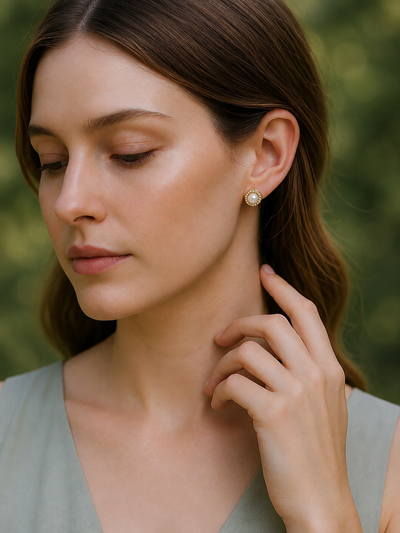 Vanya Golden Petals Earrings Set