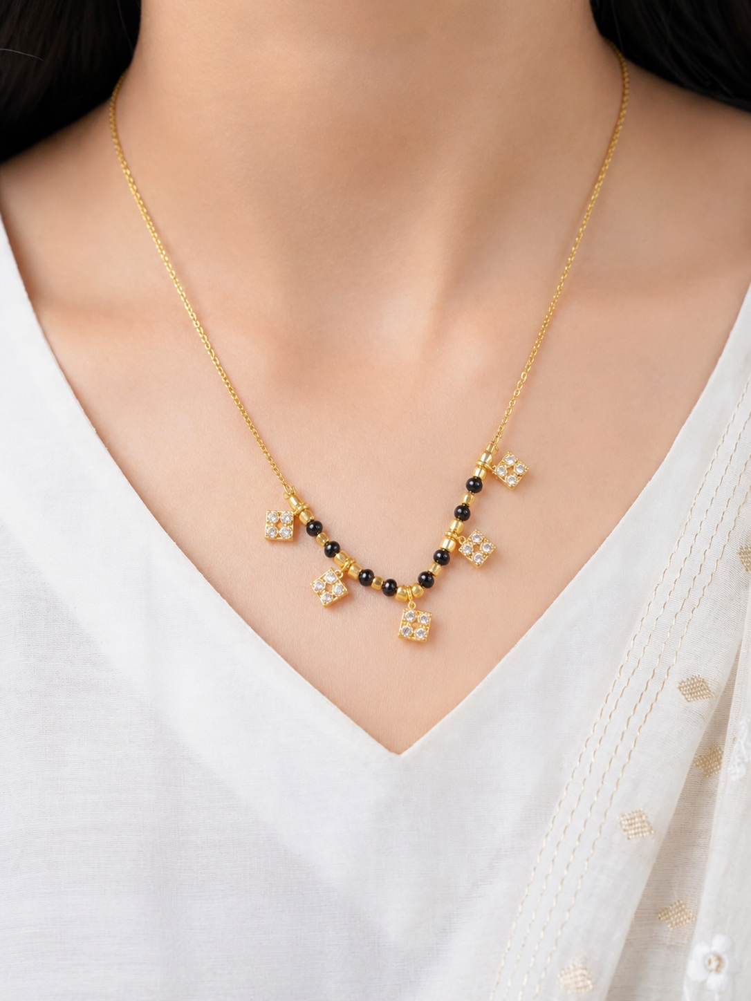 Jade Curve 18K Gold Plated Necklace