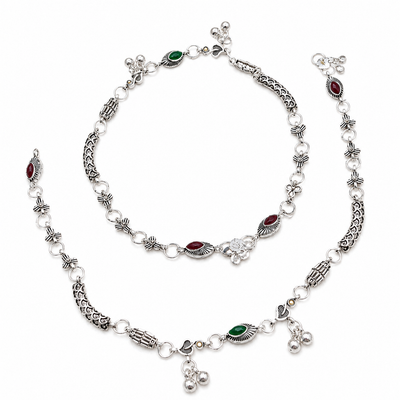 Zara Silver Anklet for Women's