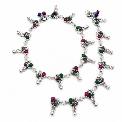 Celine Silver Anklet for Women's