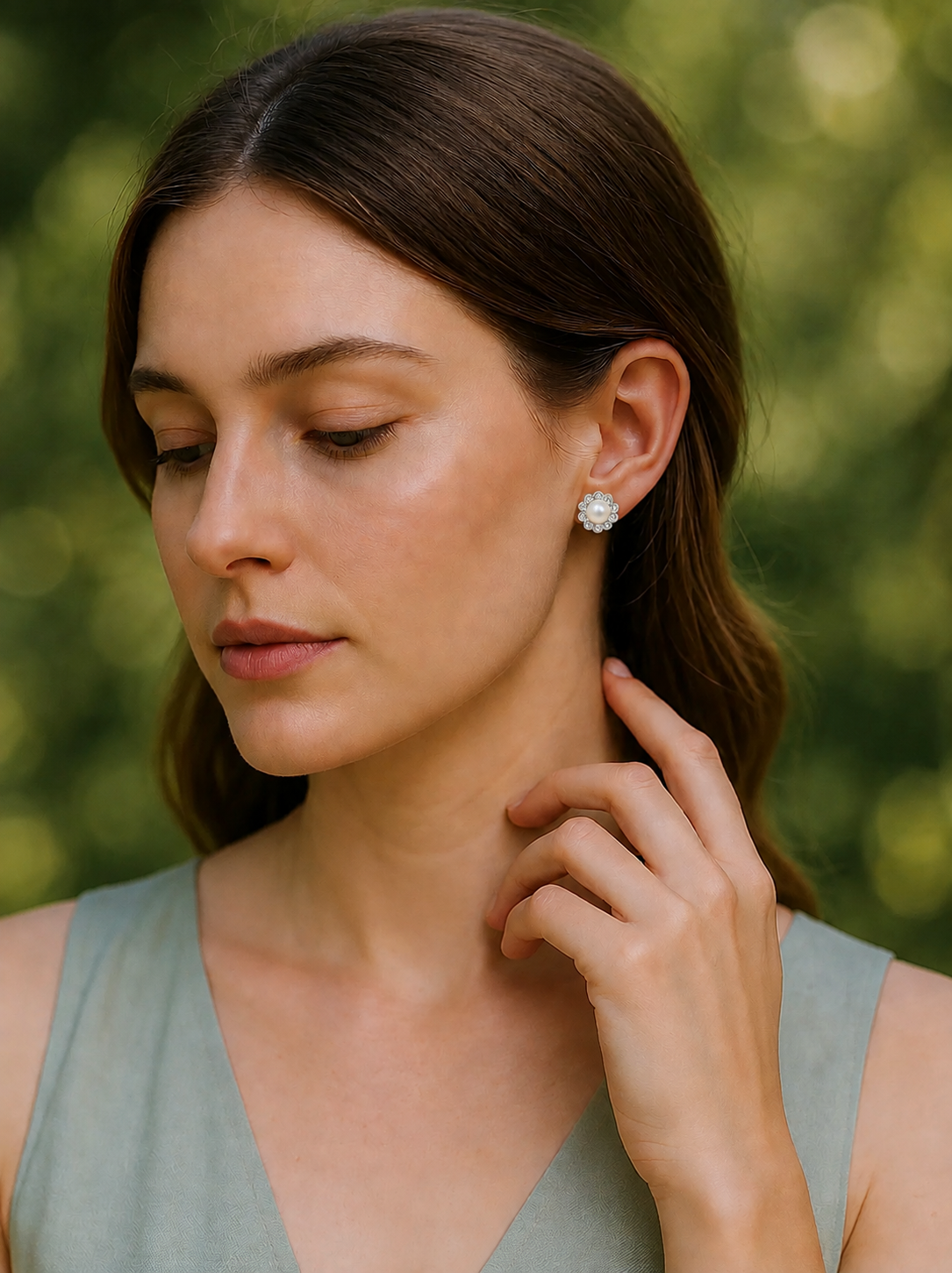 Tara Crystal Leaf Earrings Set