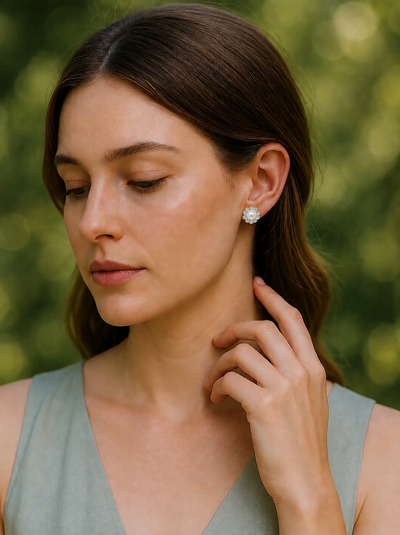 Tara Crystal Leaf Earrings Set