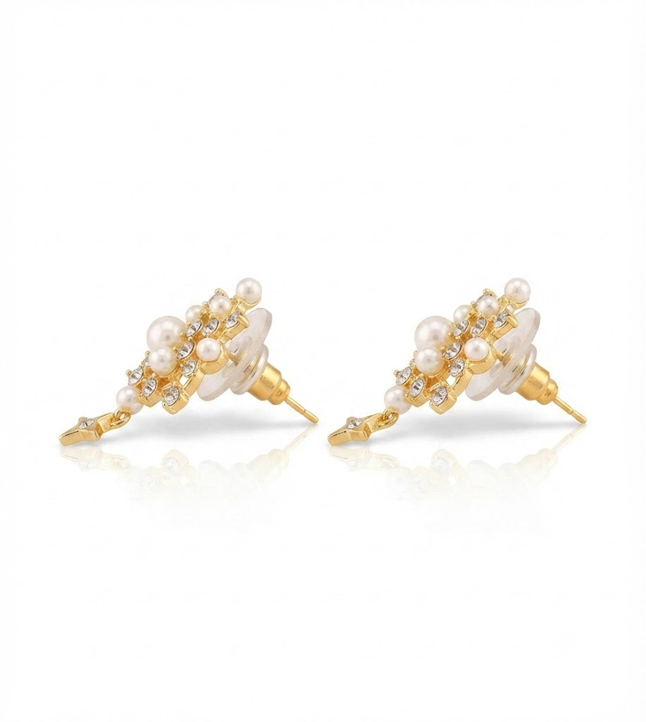 Diya Stone Petals Earrings Set