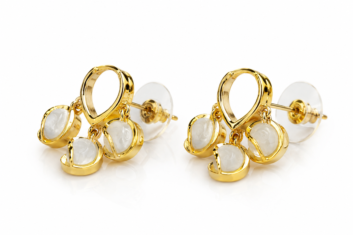 Kiara Pearl Halo Earrings Set