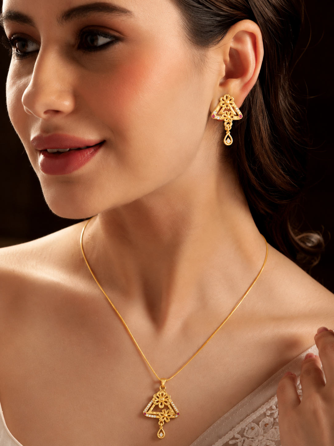 Bhumika Mangalsutra 18K gold plates with earrings