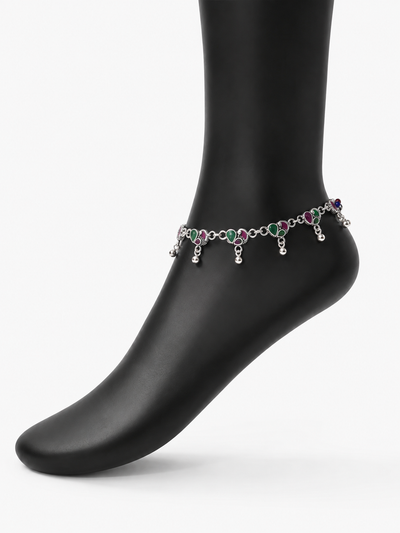 Celine Silver Anklet for Women's