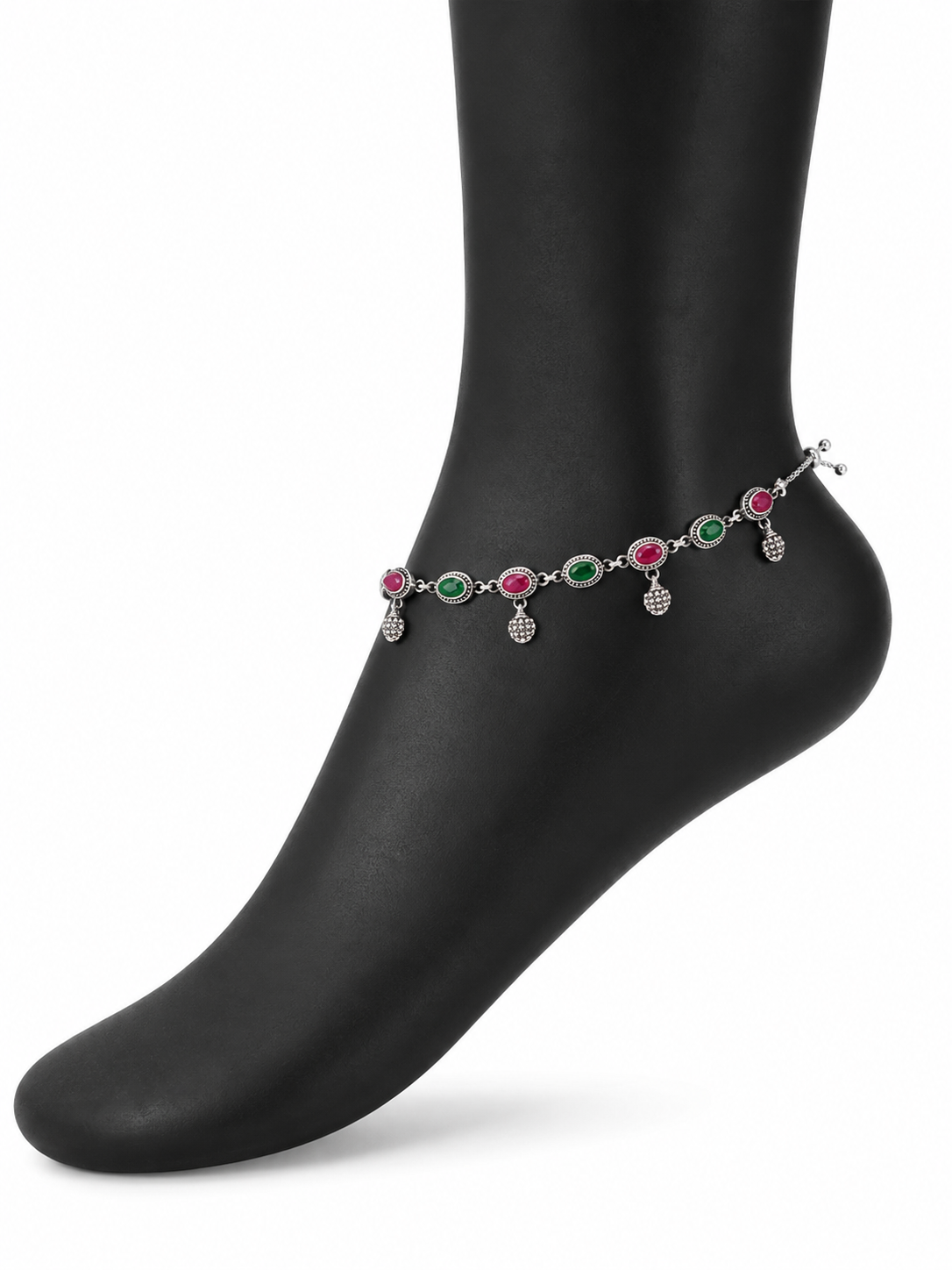 Nessa Silver Anklet for Women's