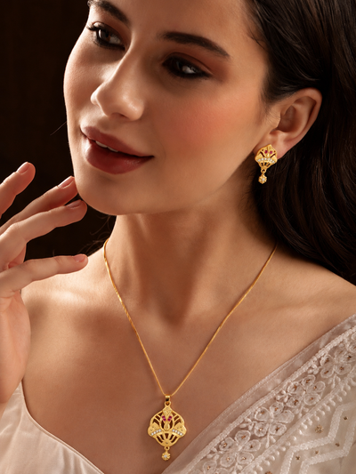 Bhavika Mangalsutra 18K gold plates with earrings