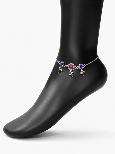 Aria Silver Anklet for Women's