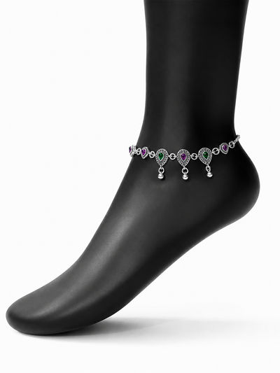 Aurelia Silver Anklet for Women's